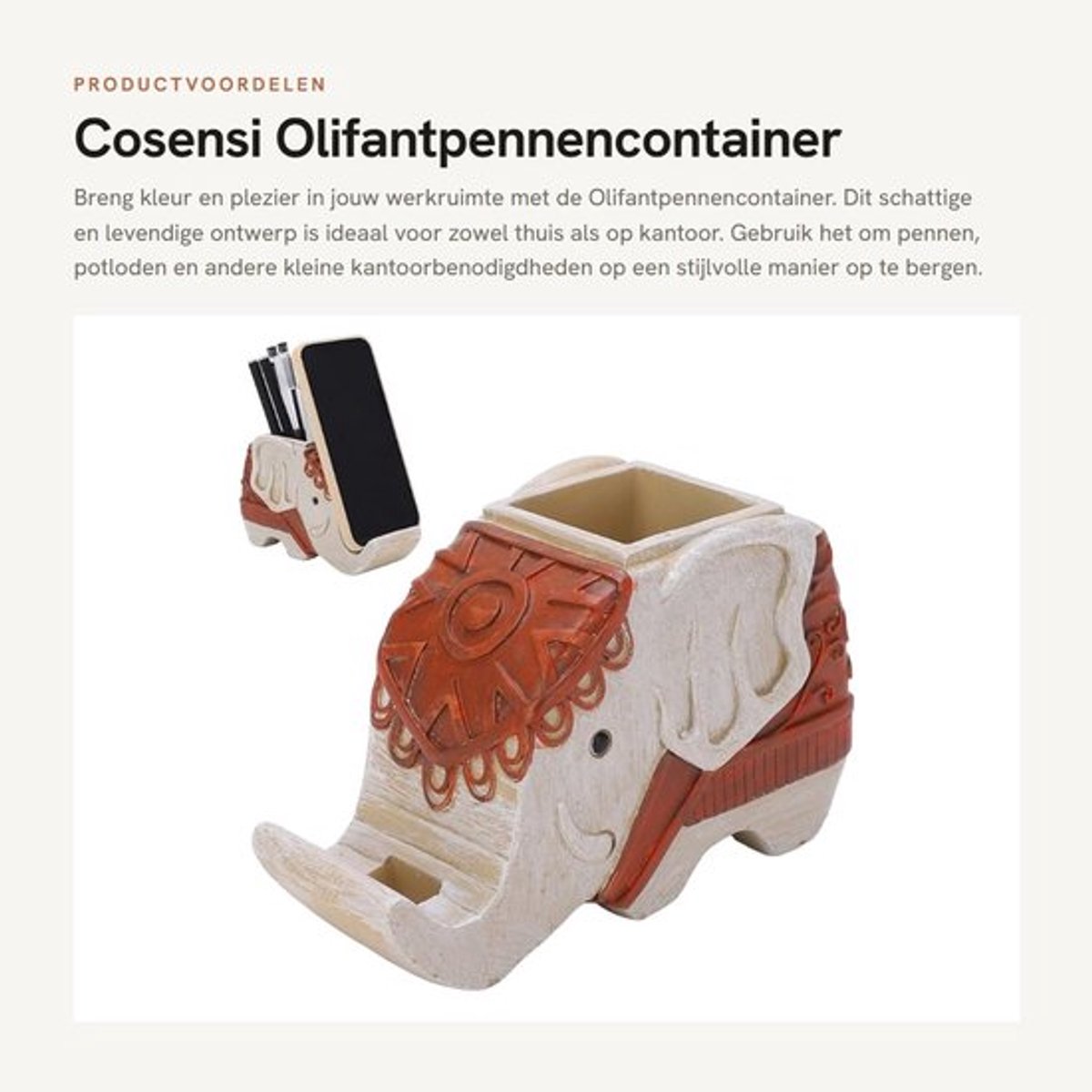 Pennencontainer Sterk En Duurzaam - Multifunctionele Opslag - Telefoonhouder - Levendige Modellering - Perfect Voor Thuis/Kantoor - Bureaubladhouder