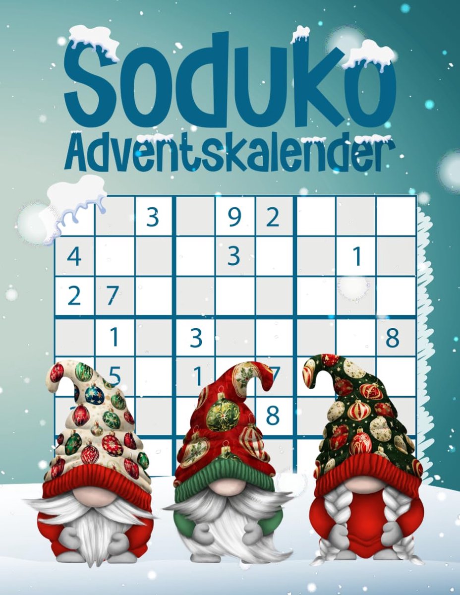 SnelShoppen - Sudoku Adventskalender 2025: Puzzelplezier voor Volwassenen met 3 Niveaus van Gemak tot Moeilijk | Oplossingen in Grote Schrift | Perfec