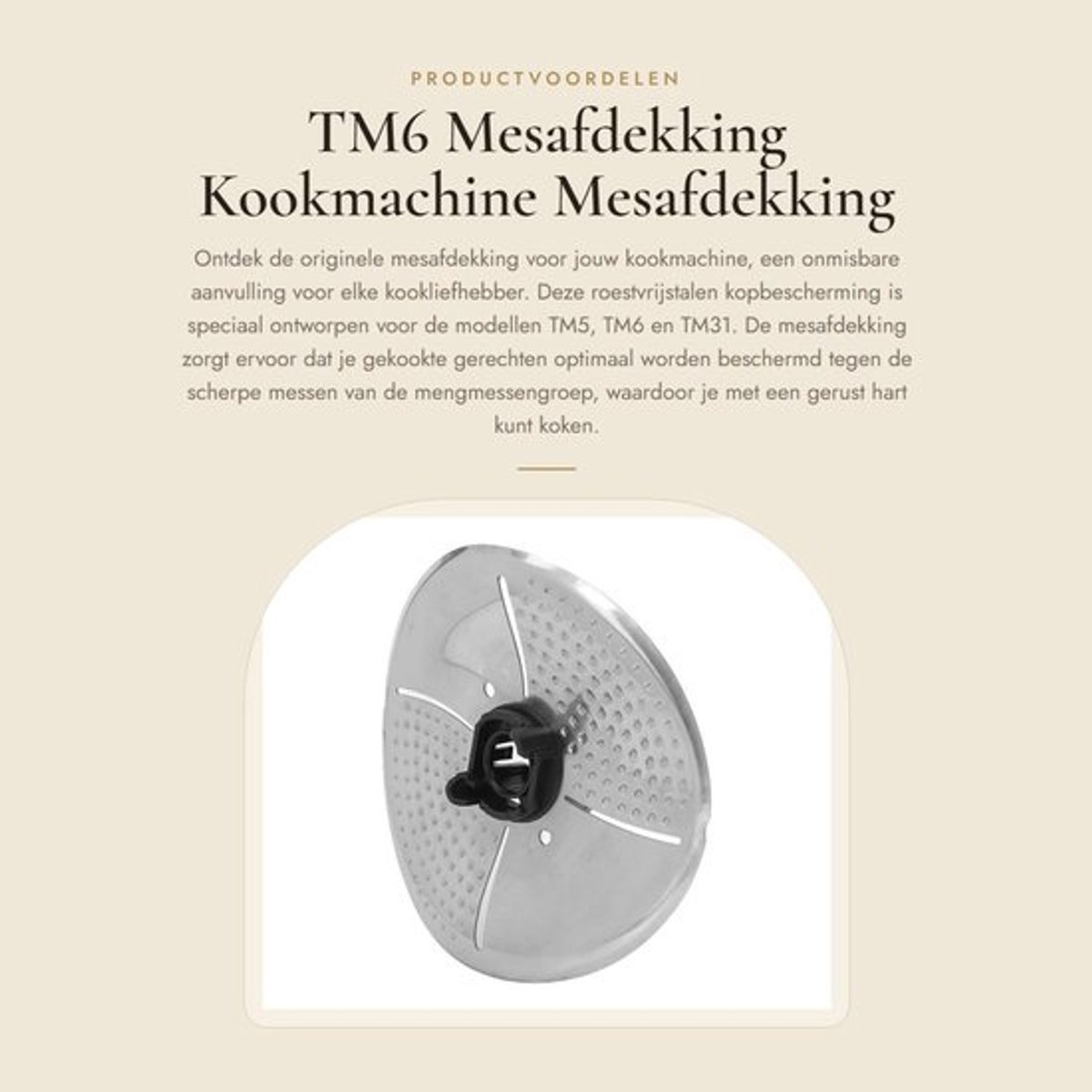 TM6 Mesafdekking - Kookmachine Mesafdekking - Bescherming voor Snijder - Roestvrijstalen Deksel - Geschikt voor TM5 TM6 TM31 - 19,3 x 17,...