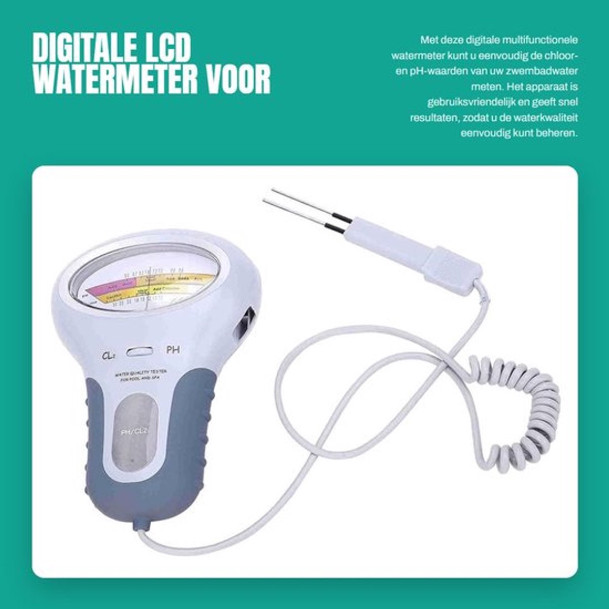 Digitale LCD Watermeter voor Zwembadkwaliteit