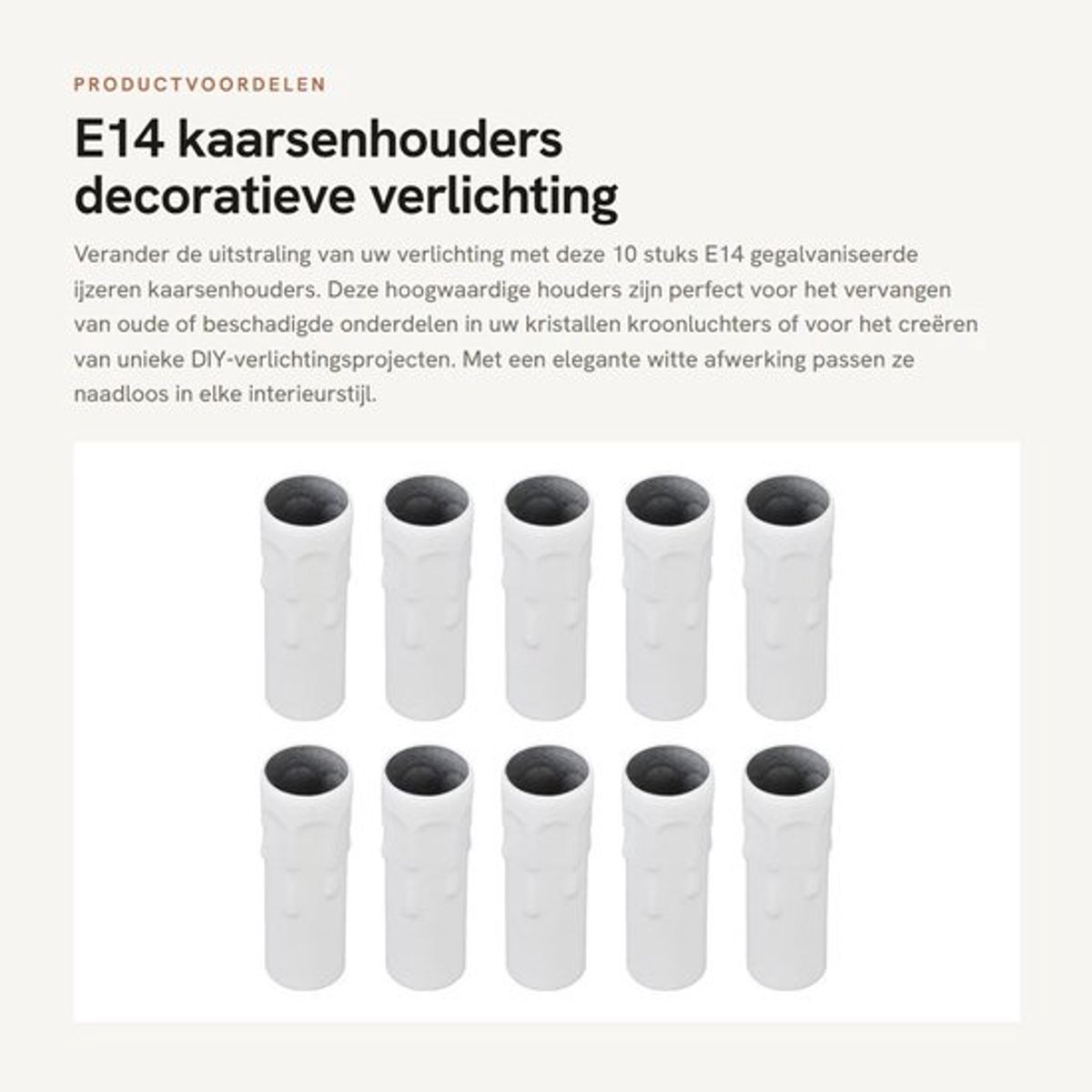 E14 kaarsenhouders - decoratieve verlichting - eenvoudig te installeren - wit - ideaal voo