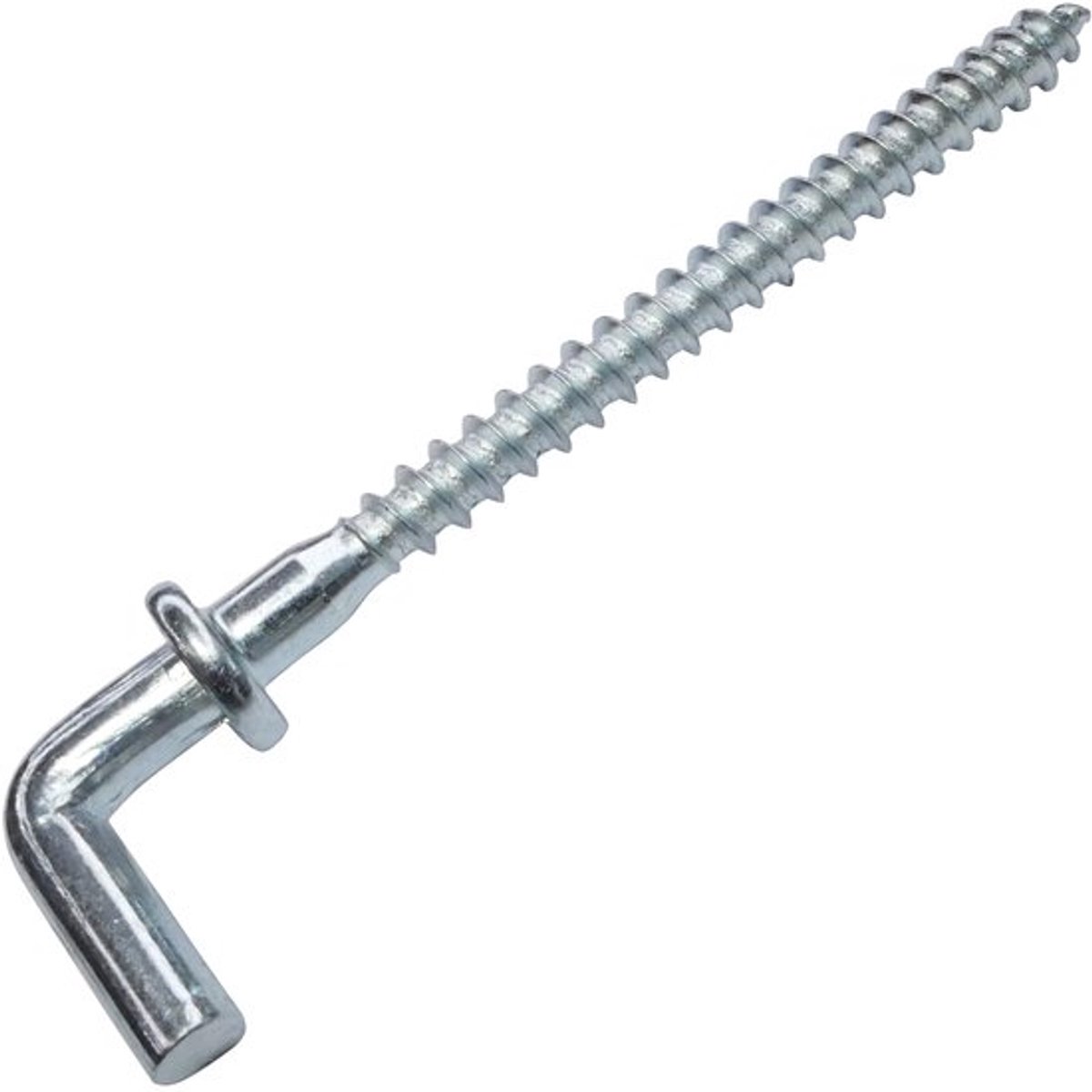 Schroefhaken Set van 10 - L-vorm - Bevestigingselement - Verzinkt Staal - Ø4.4x69mm - Voor Plafond/Wandbevestiging - Ruimtebesparend - Haak