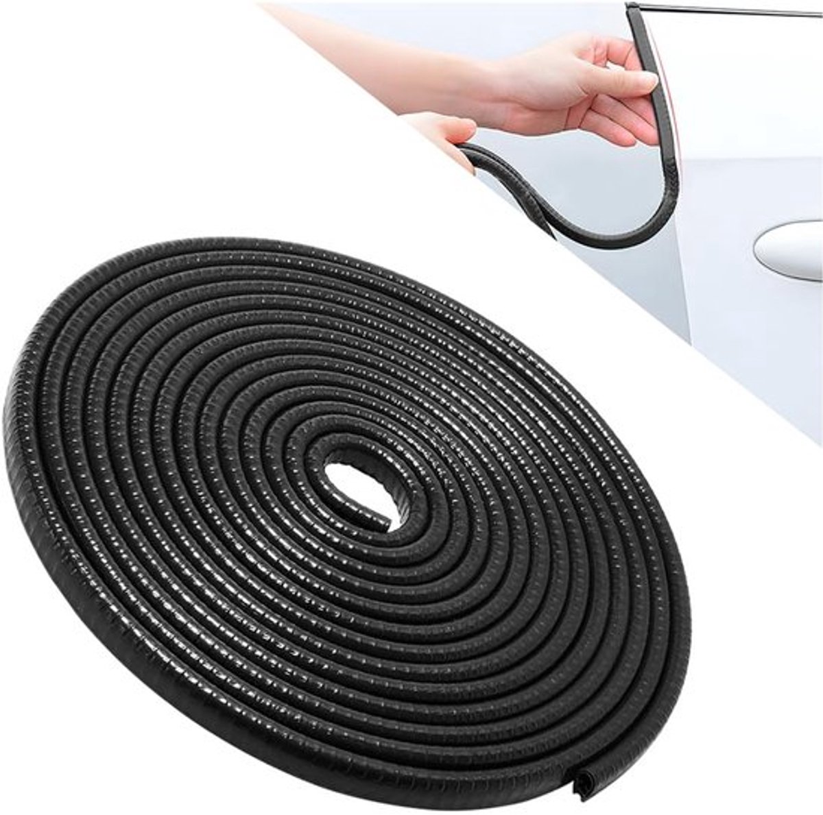 Deurrandbescherming Rubber - Universele Deurafdichting - U-vorm - 10 m Lengte - 10 mm Breed - Schokbestendig
