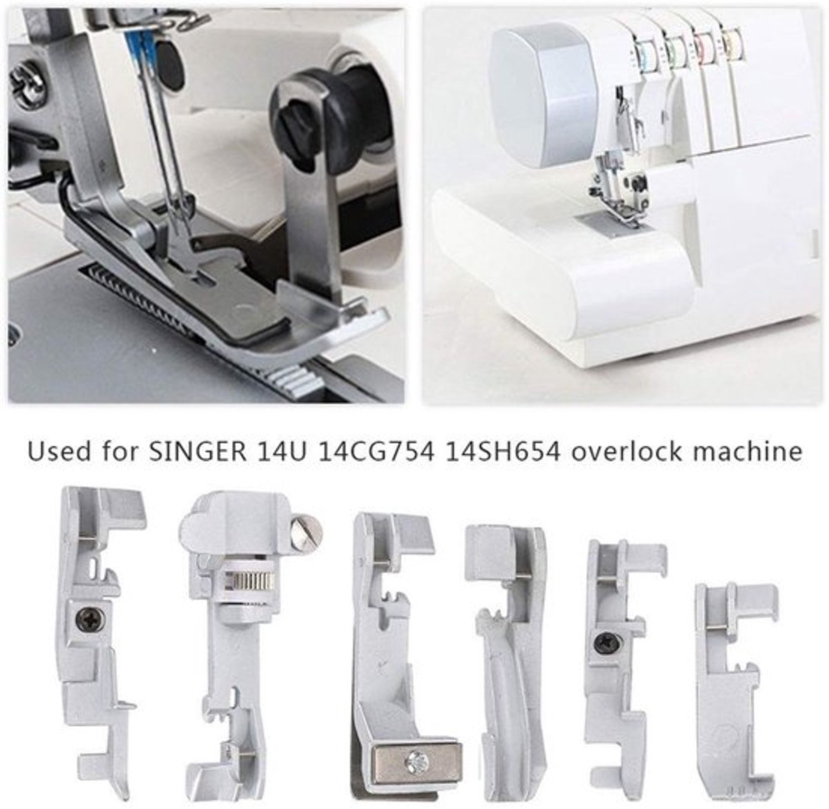 Overlockmachine Naaivoet Set - 6 Stuks Naaivoeten - Multifunctioneel - Vakmanschap - Voor Naaiwerk - Geschikt voor Tailor Shop