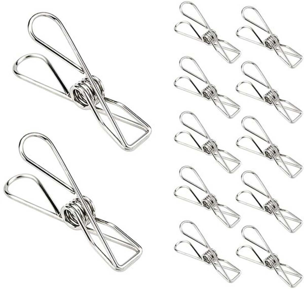 Roestvrijstalen Wasknijpers - 50 Stuks Kledingclips voor Waslijn en Snacks