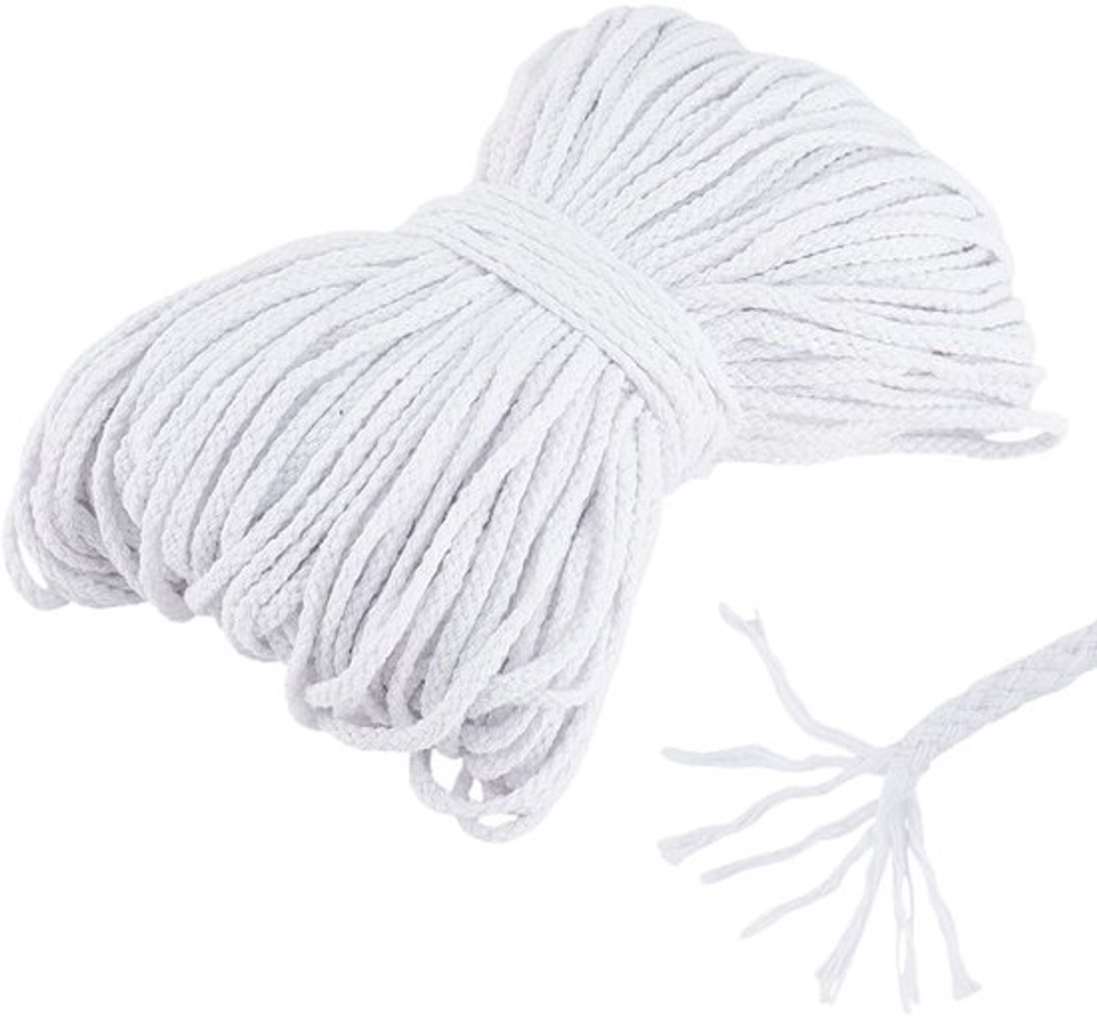 Katoenen Touw 100 m - 5 mm Diameter - Trekkoord - Macramé Koord - Handwerk - Duurzaam Materiaal