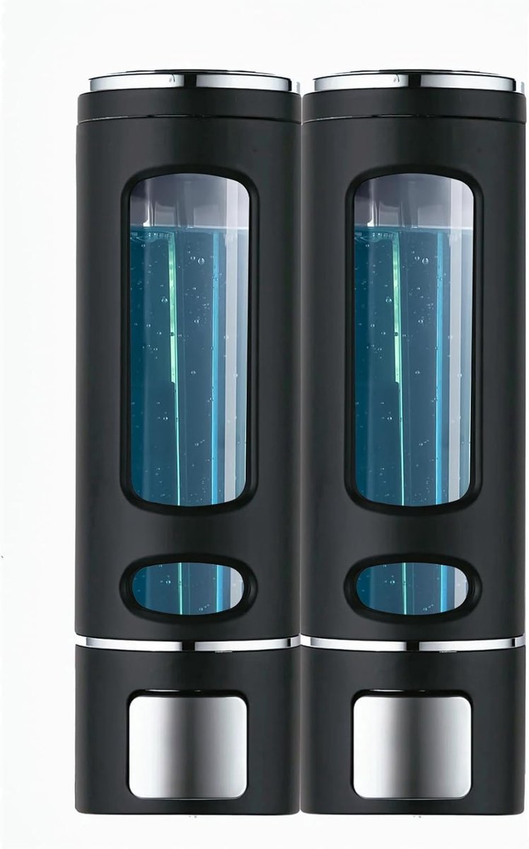 SnelShoppen - Wandmontage Zeepdispenser voor Badkamer, Shampoo en Douchegel Dispenser met 3 Compartimenten, 400ml per Kamer, Ideaal voor Hotels, Sport