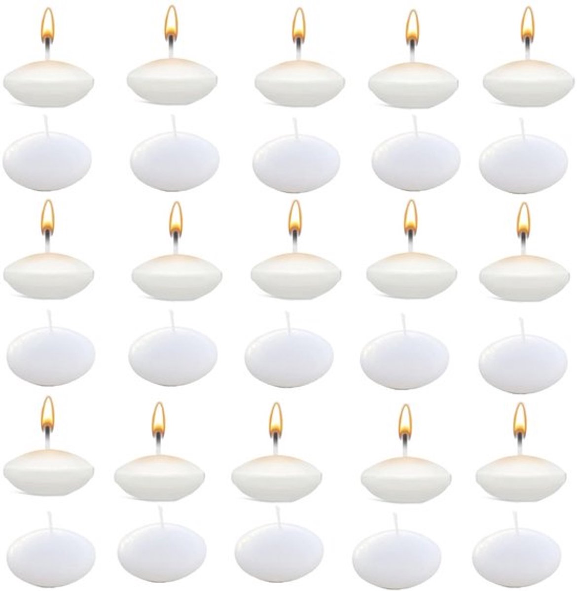 Zwemkaarsen 30 Stuks - Premium Drijvende Kaarsen - Decoratieve Kaarsen - Warme Kaarsen - Voor Bruiloften/Feesten - Afmetingen 3,8 x 1,5 cm