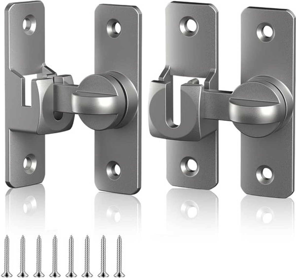Schuifdeurslot 90°/180° Vergrendeling - Aluminiumlegering - Deurvergrendeling - 2-in-1 Slot - Geschikt voor Deuren/Ramen/Kasten - Inclusief 8 Schroeven - Deurslot