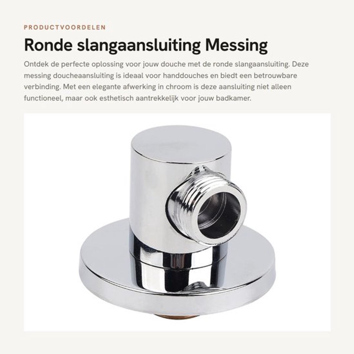 Slangaansluiting G 1/2 - Doucheslangaansluiting Messing - Wandaansluitboog - Gegalvaniseerd Zilver - Inclusief Afdichting - Afmetingen 5,5 x 6 cm - Doucheslang