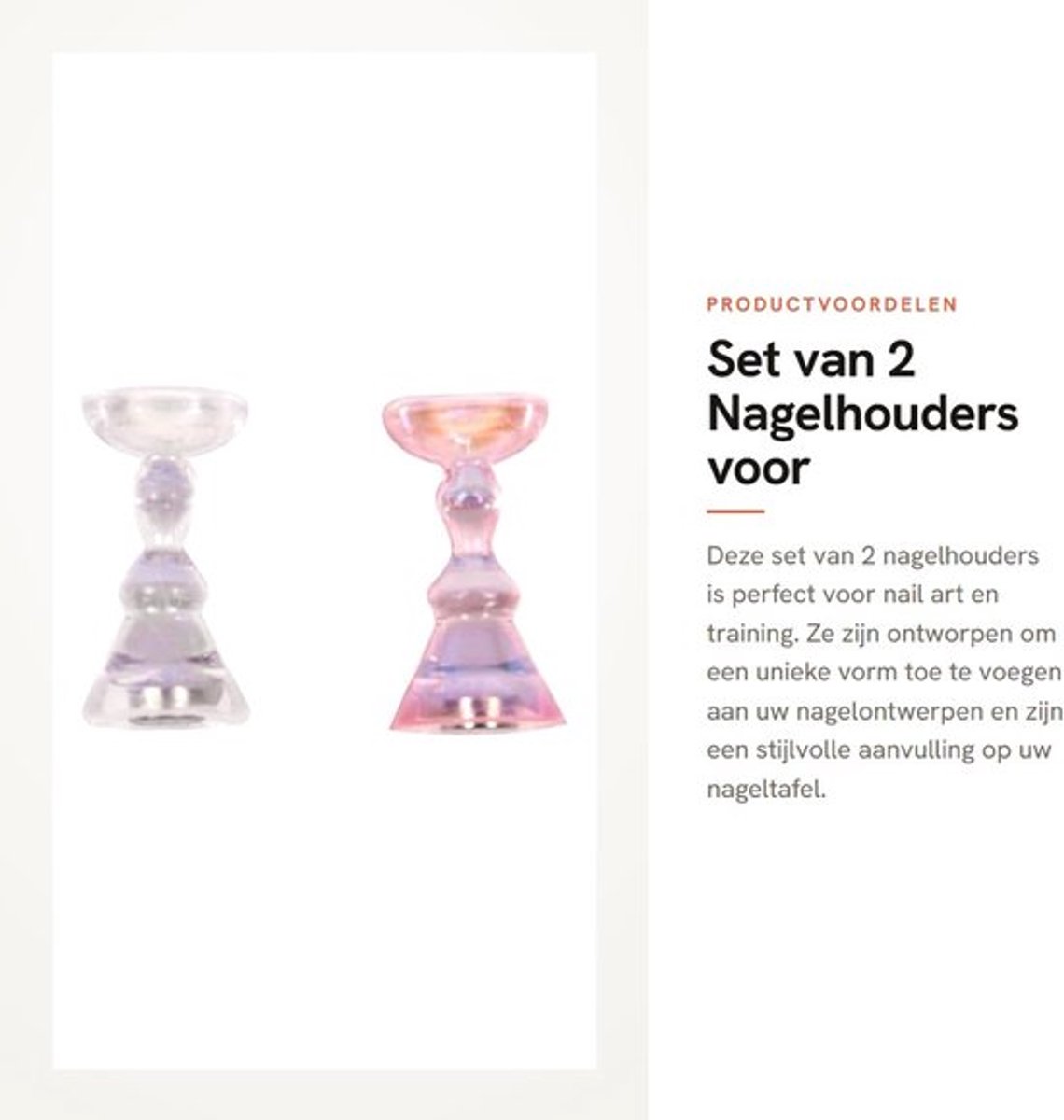 Nail Holder - 2 Stuks - Kunststof - Nagelstandaard - Nagelschilderen - Decoratief hulpmiddel - Praktisch nagelgereedschap