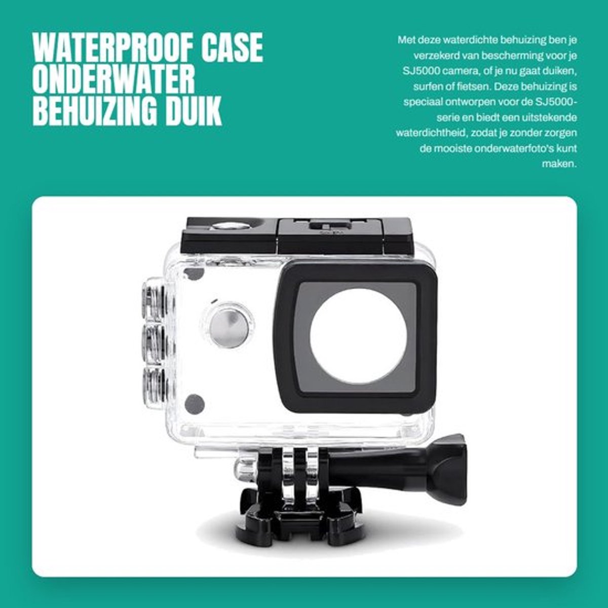 Hoes Waterdicht - Beschermhoes SJ5000/SJ5000 WiFi/SJ5000 PLUS - Onderwaterbehuizing - Duiken/Surfen/Fietsen - Hoogwaardig PC/Roestvrij Staal - Transparant