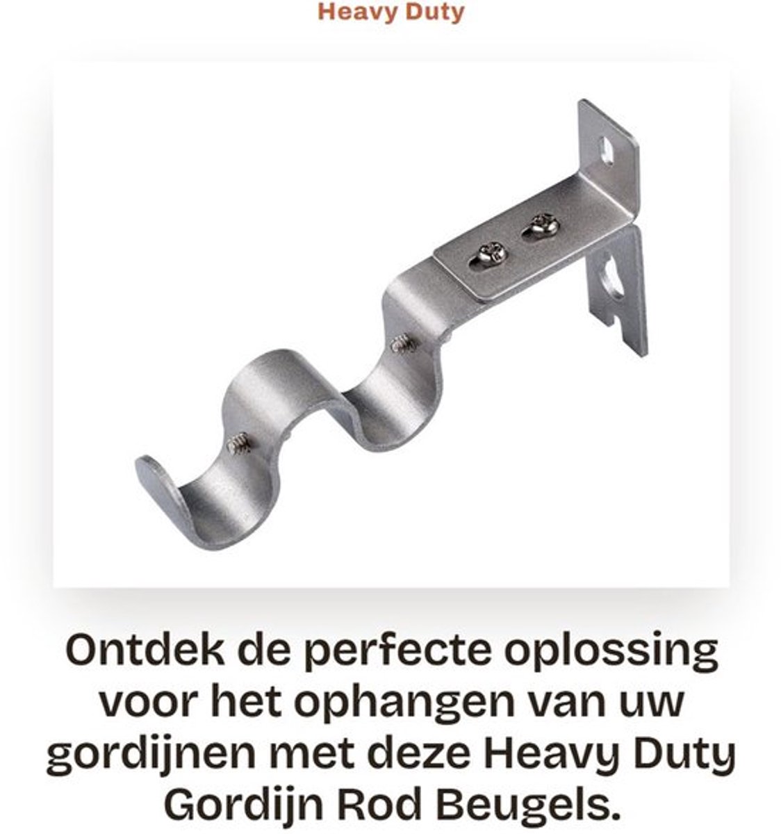 Gordijnbeugels Heavy Duty - 3 Stuks - Gietijzer - Antiroest - Voor Raamgordijnen - Eenvoudige Montage - Gordijnsteunen