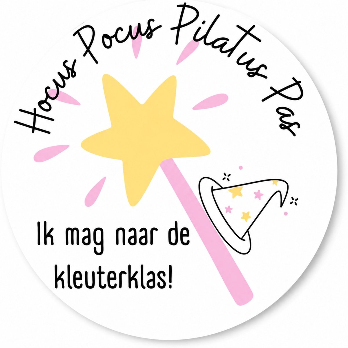 Traktatiestickers Kleuterklas | Hocus Pocus Pilatus Pas | 20 Roze Stickers | Afscheid Peuterspeelzaal | Memories Are Timeless