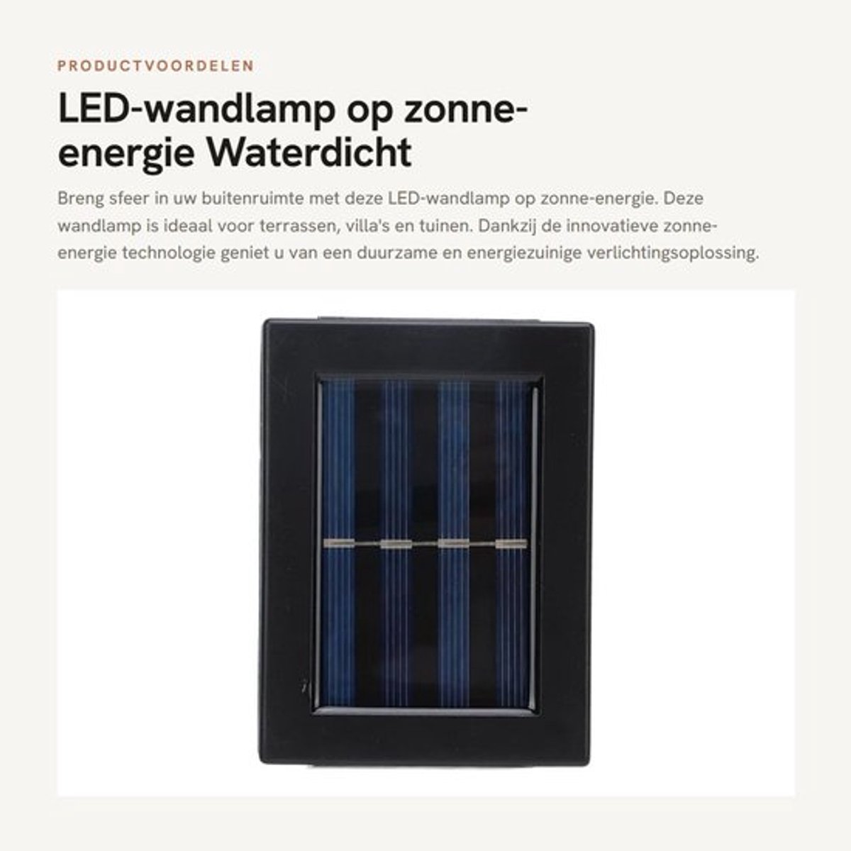 Wandlamp met sensor - Buitenlamp met zonne-energie - IP65 waterdicht - Energiebesparend - 