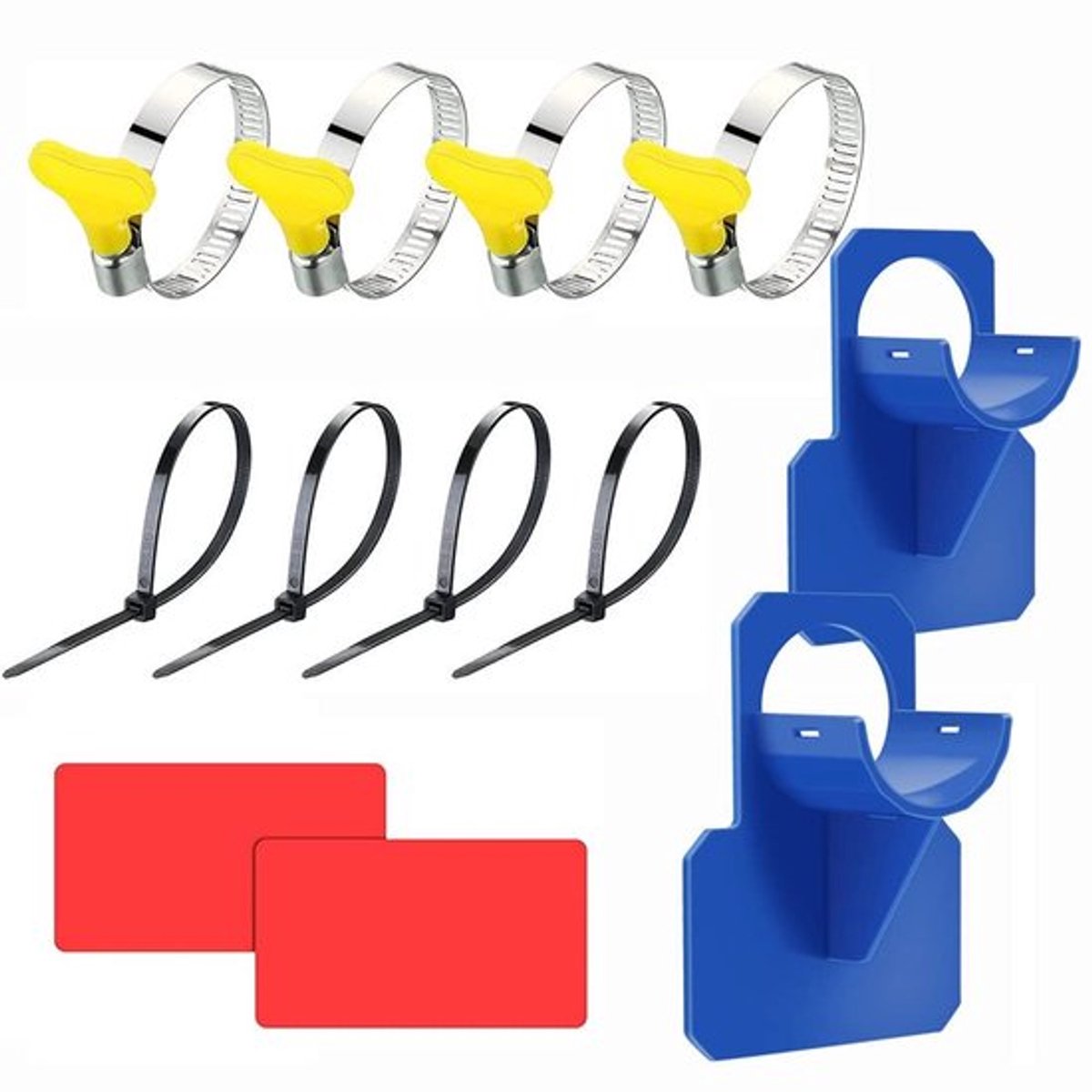Zwembadslangsteun met tape - Zwembadslangsteunbeugel - Kabelbinder - Slangklemmen - ABS materiaal - Handig in gebruik - Zwembadslanghouder