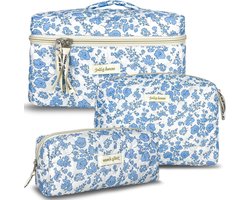 TOPALL Beautycase voor Dames, Grote Make-uptas voor op Reis, Vernieuwde Katoenen Cosmeticatas, Makeup Bag, Organizer - ShopVlot