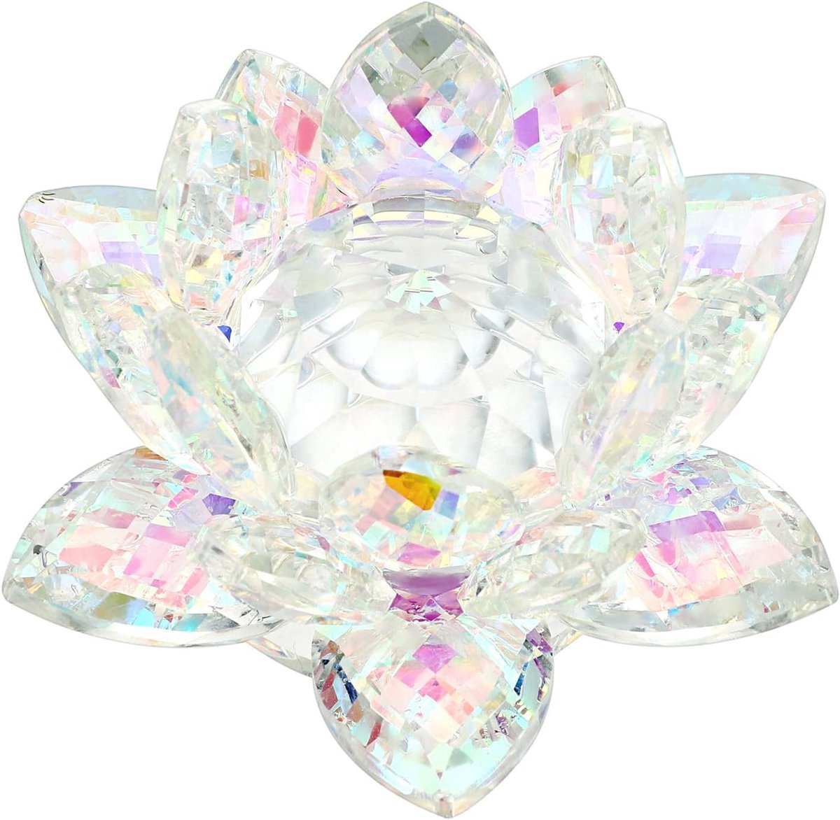 Kristallen Lotusbloem voor Thuisdecoratie, Perfect Cadeau voor Verjaardag, Moederdag en Kerst (100mm, Multi-Kleurig AB) - Elegant, Uniek en Handgemaakt Decoratief Item