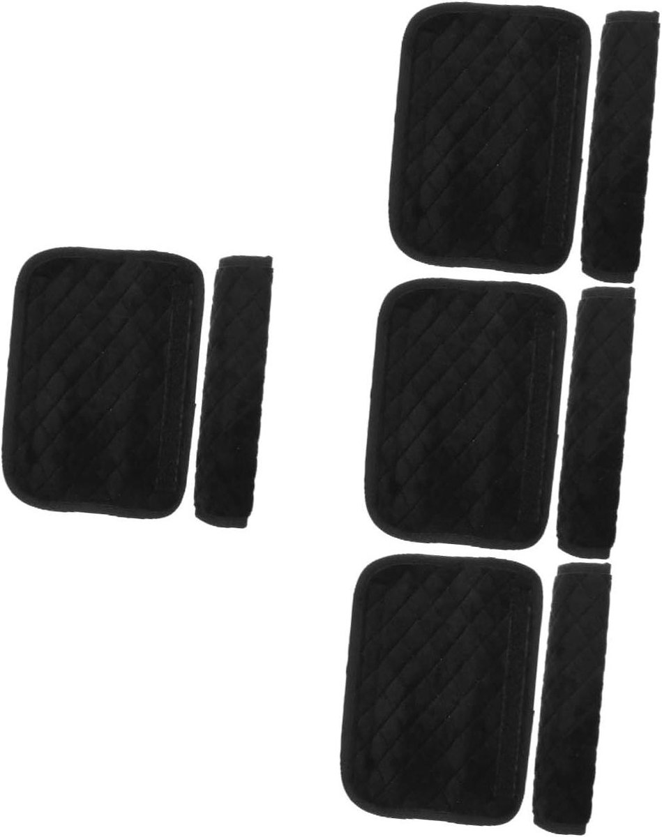 Autogordelhoezen - Schouderkussens Gordel - Comfortabel Rijden - Zachte Pluche Vulling - 8 stuks - Zwart