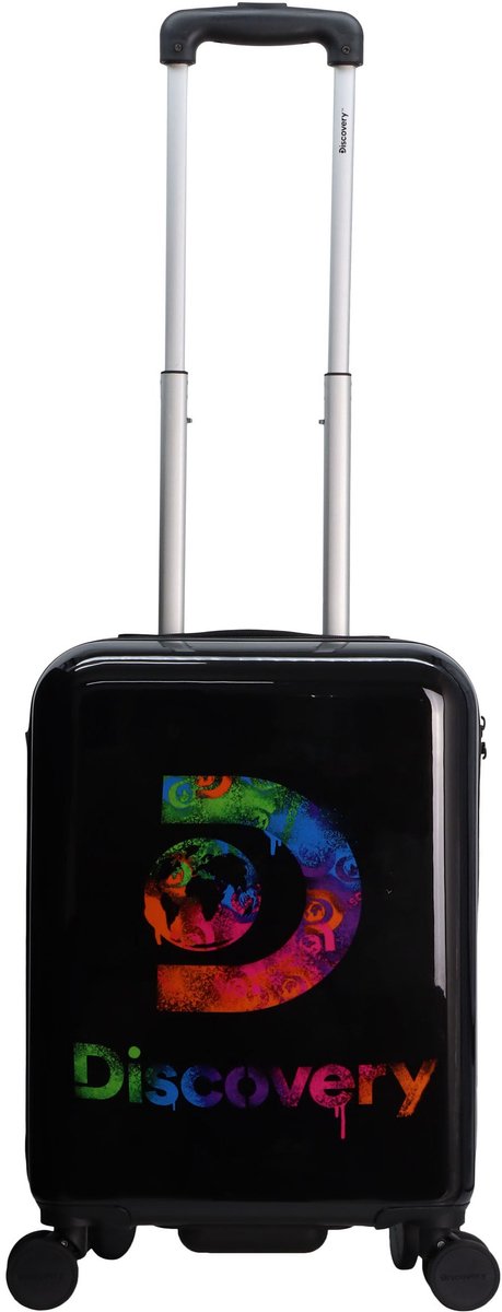 Discovery Stencil Handbagage Harde Koffer / Trolley / Reiskoffer - 55 cm (Small) - Black - Bedrukt / Small