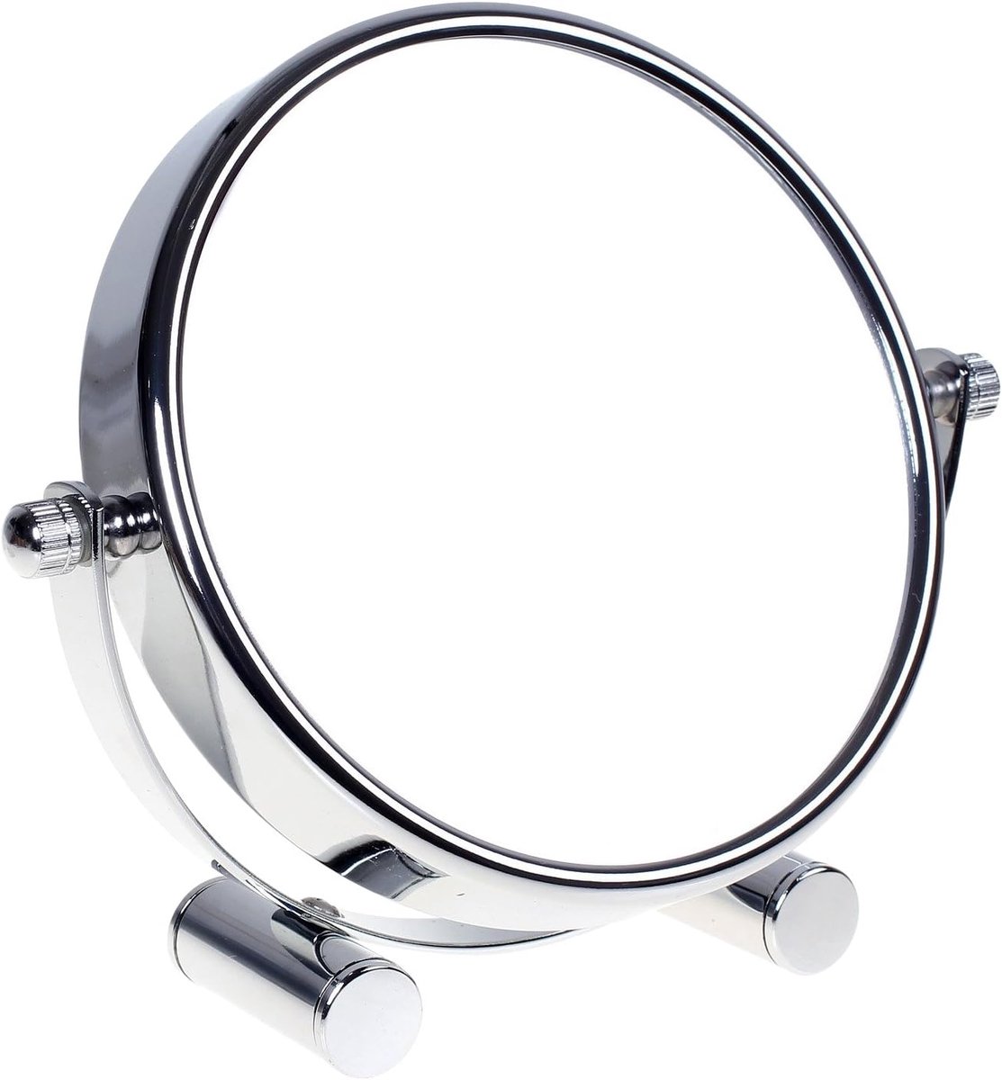 SnelShoppen - Vrijstaand Klein 6" Scheerspiegel met 10x Vergroting, Draaibare Cosmetische Tafelspiegel, Verchroomd en Compact voor Thuis en Op Reis, K