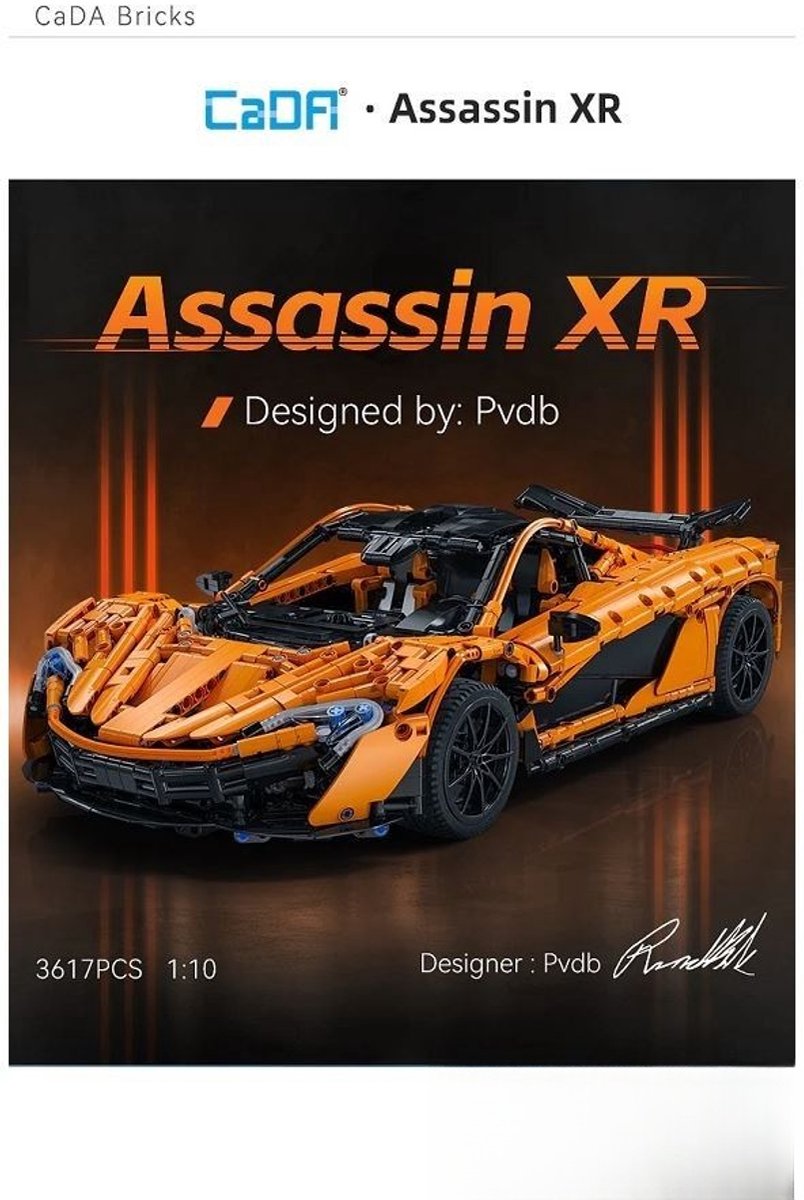 CadaBricks C61513W Assassin XR mega bouwset | City fast champions adventure | Creator and classic motor bouwpakket | Technic speelgoed ideas voor volwassenen | Icons furious speed f1 auto geschikt voor Lego | Technische bouwdoos met 3617 bloks — afbeelding 11