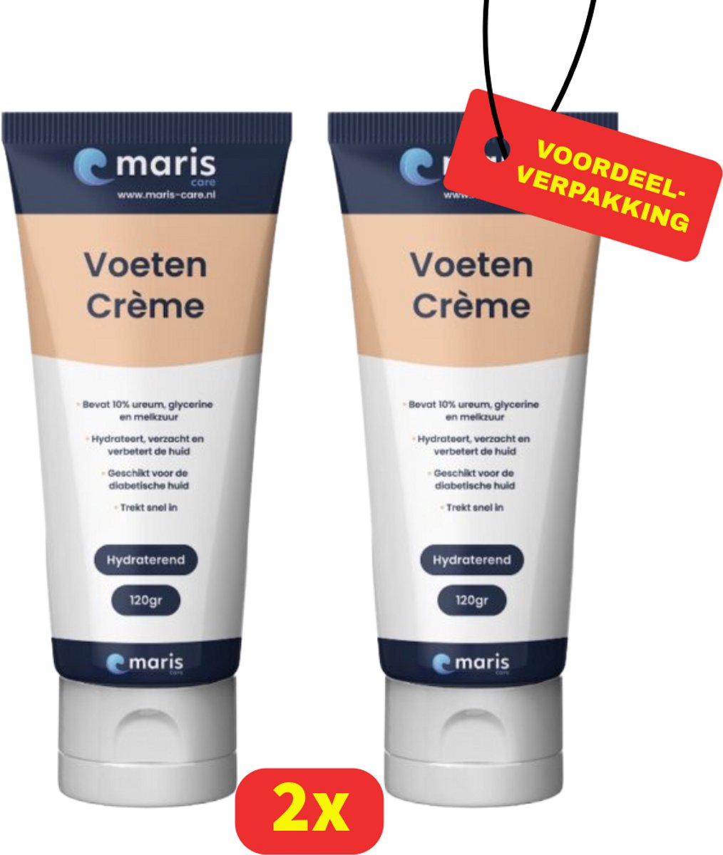 Voetencreme met 10% Ureum – 2x - Tube van 120gr - Voordeelverpakking!