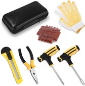 10-delige bandenreparatieset – voor tubeless banden, auto & motor, pechhulp,Professioneel gereedschap met dorn en rubberen reparatieschroeven – eenvoudig te gebruiken