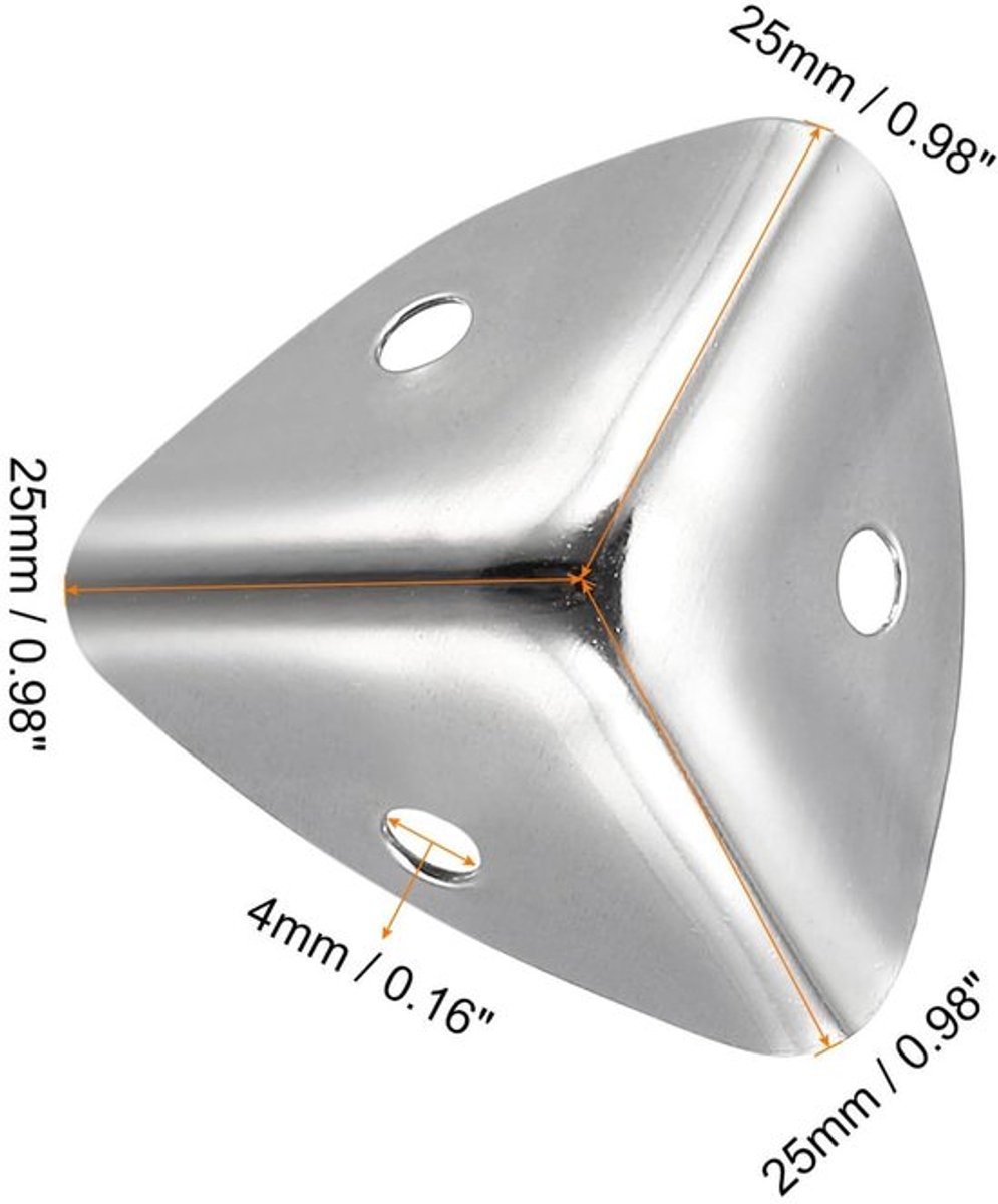 Hoekbeschermers Metalen 36 Stuks - Decoratieve Hoekbeugels - Randbescherming 25 x 25 x 25 mm - Schroeven Inclusief - Stevig en Duurzaam