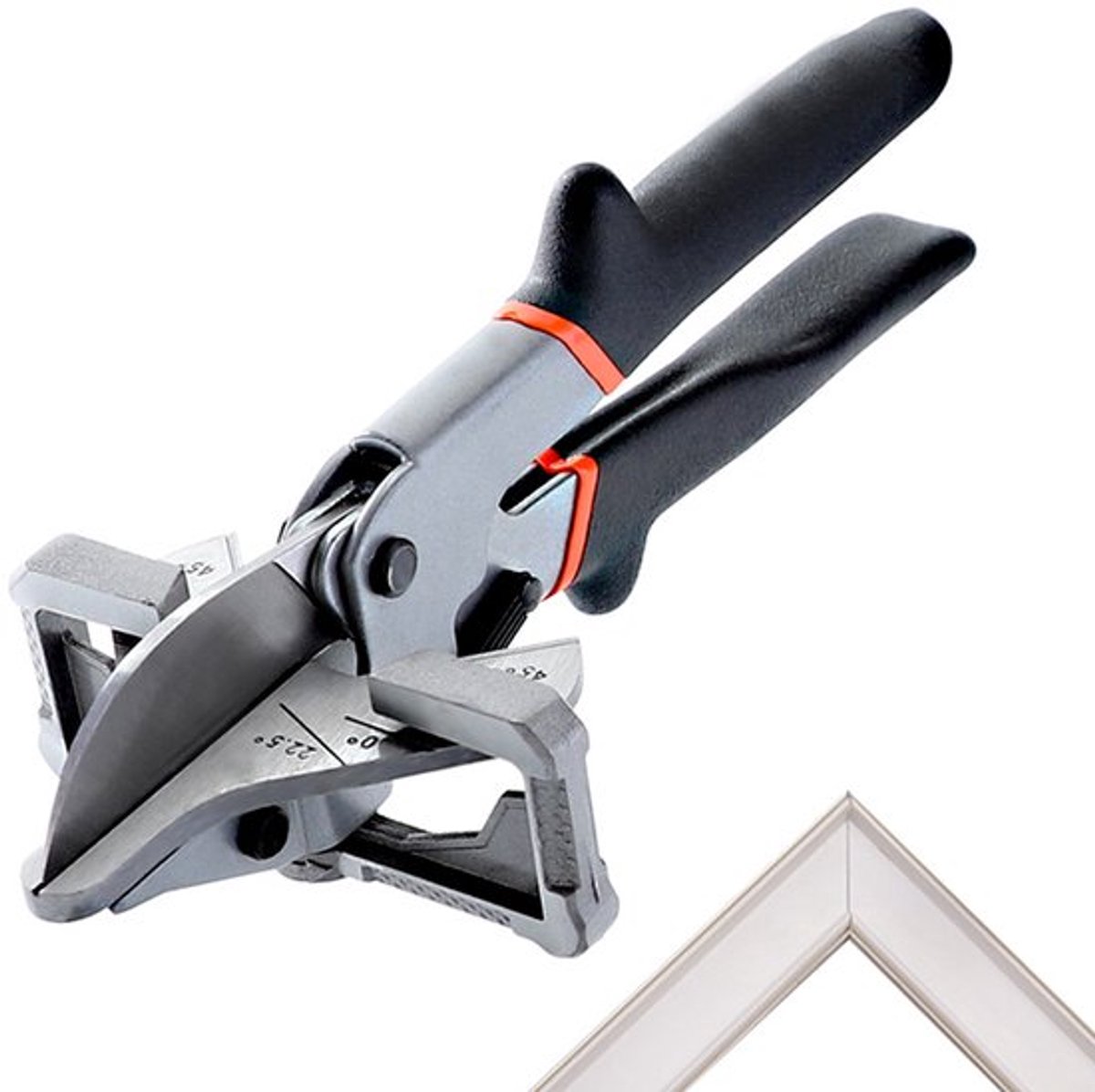 Multihoekige afschuinschaar voor PVC-buizen, multihoekige afschuinschaar voor afdichting, trimschaar, handgereedschap, verstelbaar van 0° tot 135°.