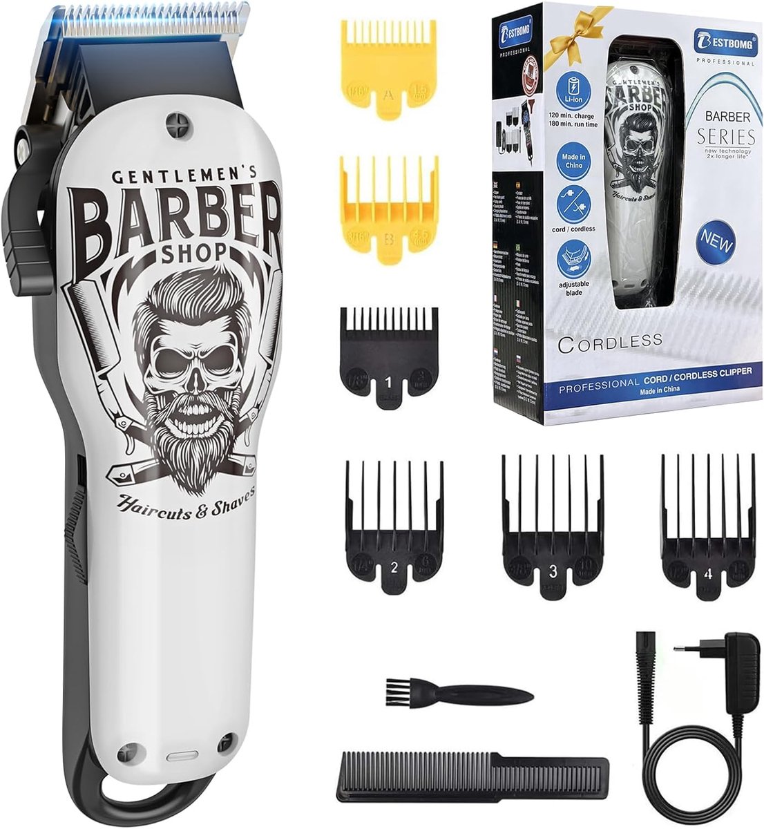 SnelShoppen - Professionele Graffiti-Tondeuse, Haartrimmer, Baardtrimmer, Precisietrimmer en Langhaartrimmer voor Heren, 2000 mAh Batterij, Ideaal voo