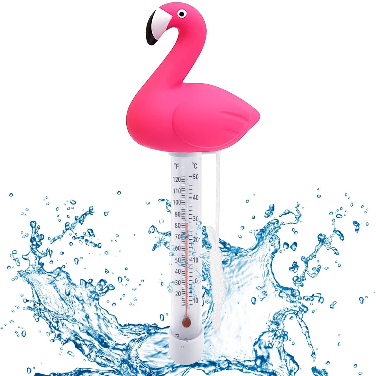 SnelShoppen - Floating Water Thermometer voor Zwembad, Shatterproof Temperatuurmeter met Touw, Kindvriendelijk Cartoon Design, Ideaal voor Zwembaden,