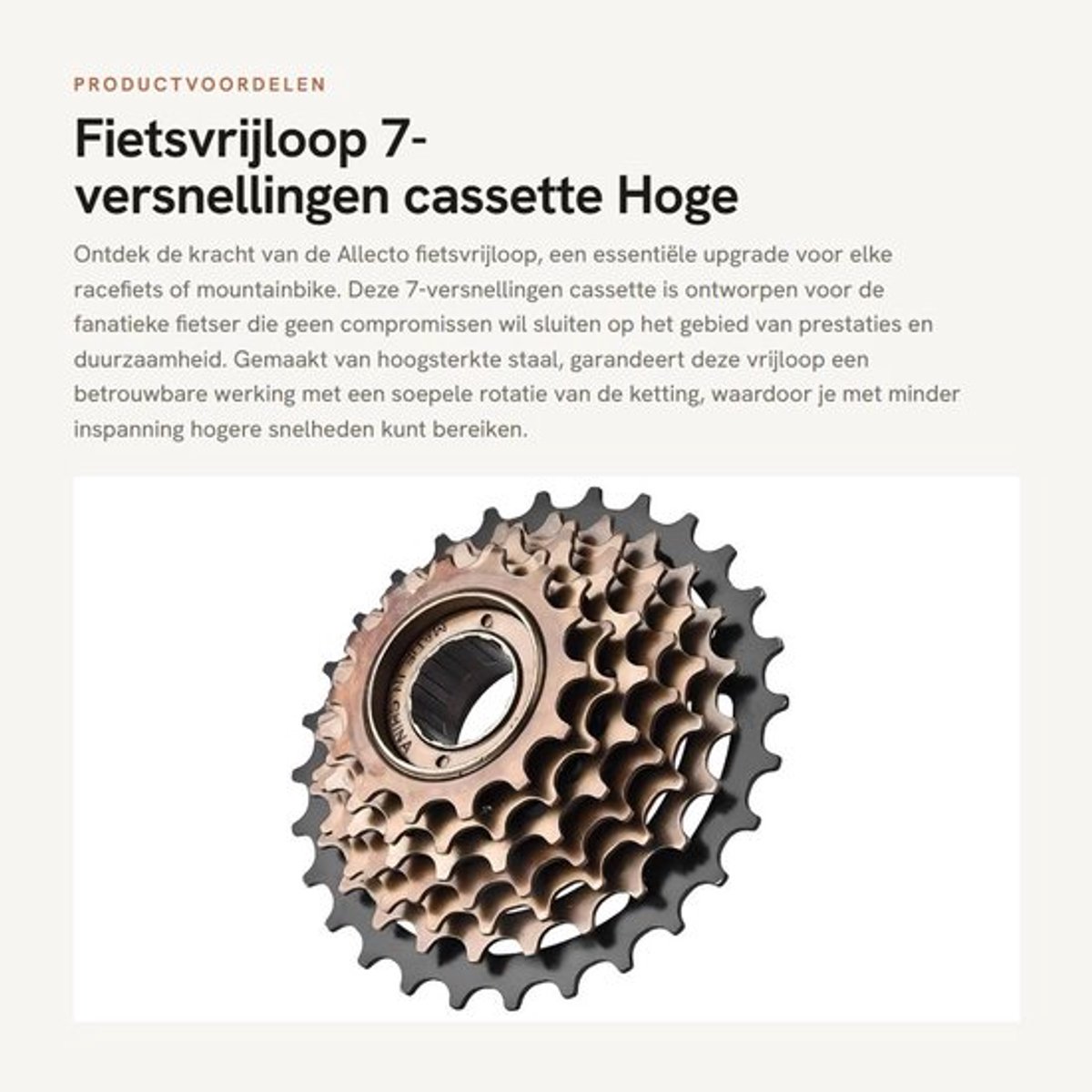Fietsvrijloop 7-versnellingen - Roestvrij staal - Hoogsterkte staal - Slijtvast - Betrouwbaar - Soepele werking - Vrijloop