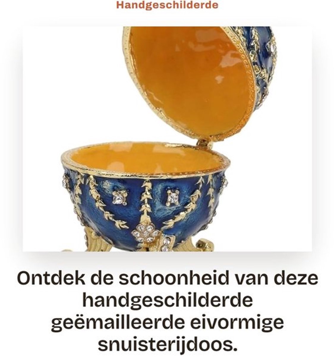 Sieradendoos Uniek Ontwerp - Decoratieve Sieradendoos - Scharnierende Sieradenhouder - Kristallen Sieradendoosje - Handgeschilderd - Perfect Cadeau - Sieradenbox