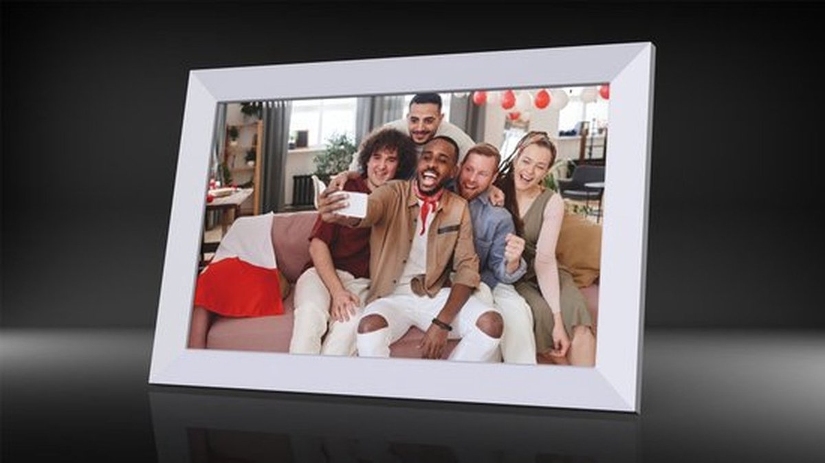 Nieuwe witte slimme digitale fotolijst met hoge resolutie van 10,1 inch