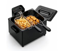 Turbotronic DF-3 Duo - Dubbele frituurpan - 2x 2,5 Liter - Koude zone - Zwart