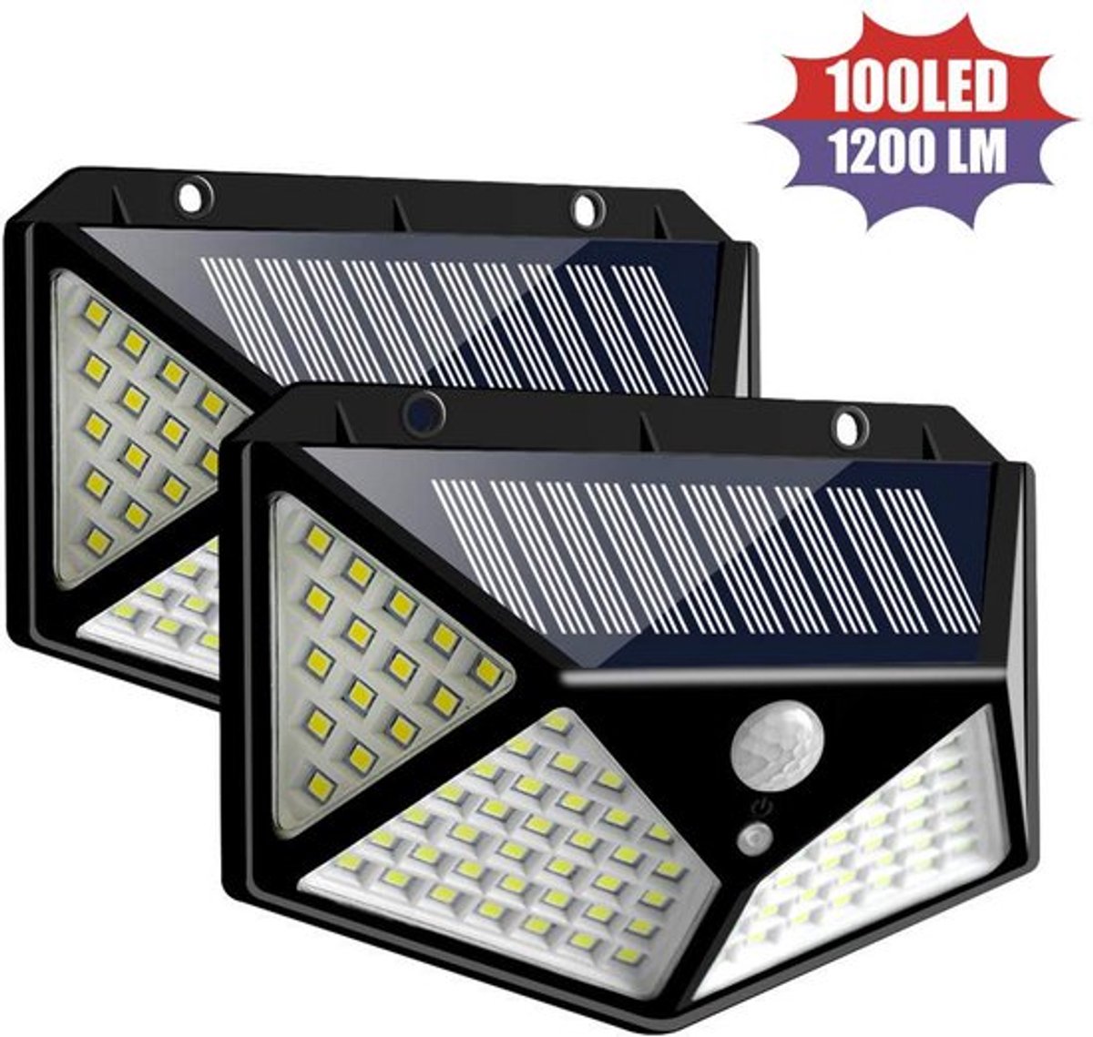 Zonne-energie wandlamp, tuinlamp, licht in vier richtingen, zonne-energie lamp, bewegingss