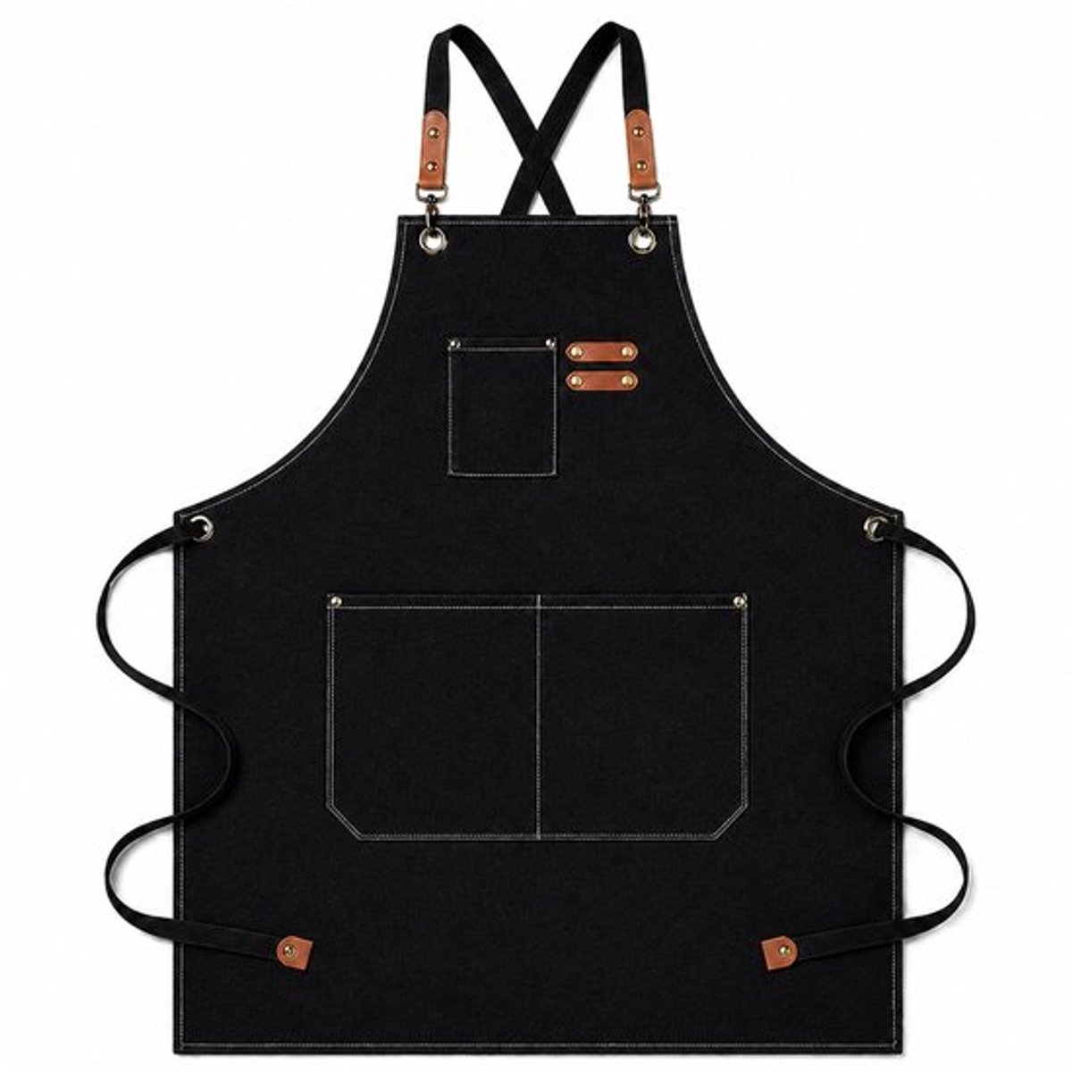 Kookschort Verstelbaar - Kookschort Heren/Dames - Lichtgewicht Oxford-Stof - 3 Zakken - Ideaal voor Barbecue/Restaurant - Kreukvrij en Sneldrogend - Schort