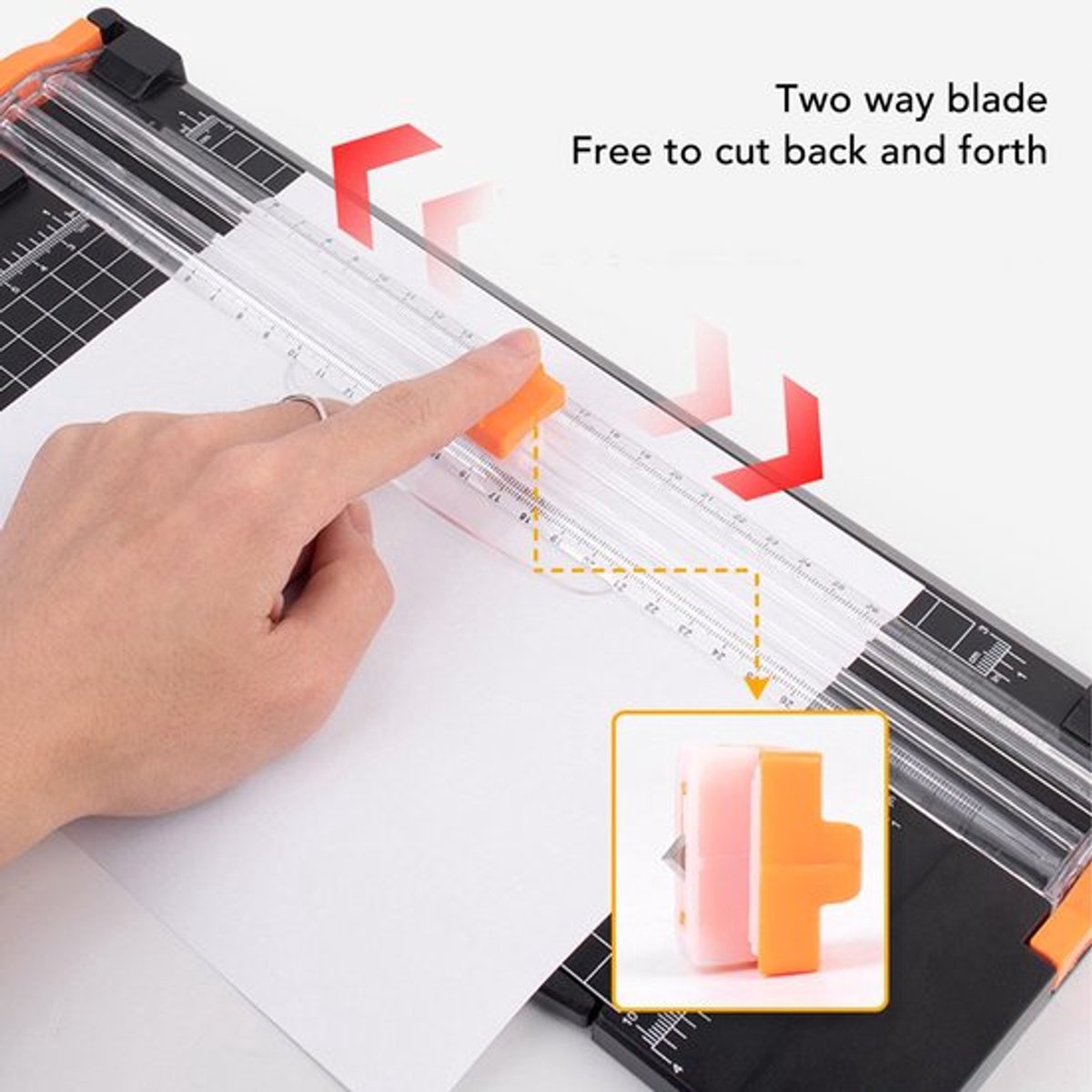 Papiersnijder A4 - Snijcapaciteit 10 Vellen - Automatische Veiligheidsgarantie - Bidirectionele Messen - Lichtgewicht - Compact Ontwerp - Papiertrimmer