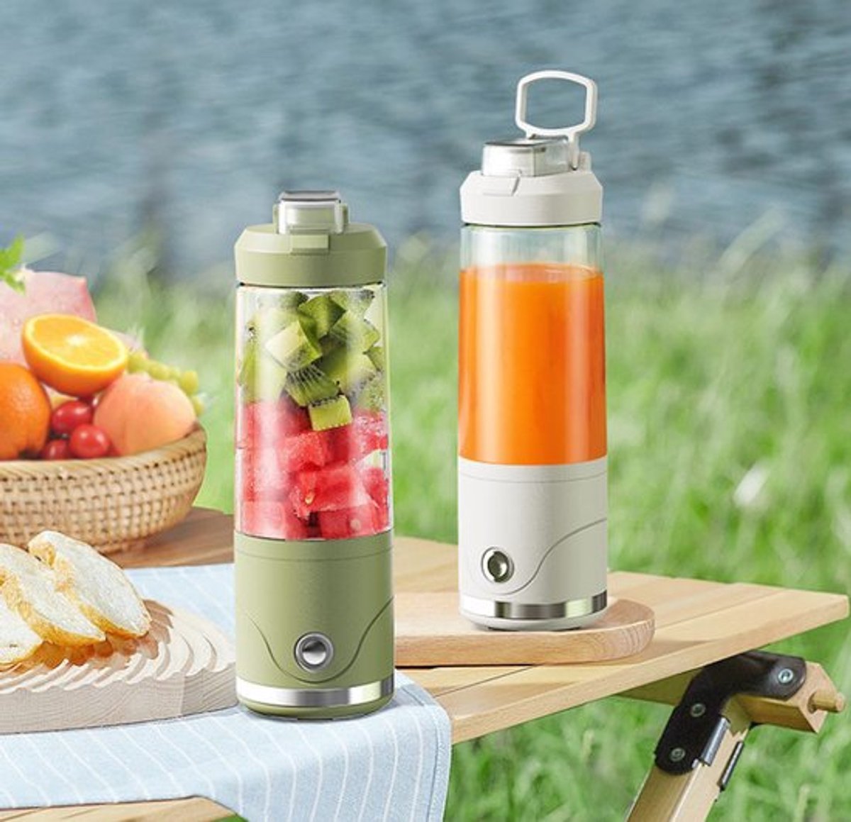 Draagbare blender, persoonlijke blender, elektrische USB-oplaadbare sapcentrifuge, smoothie maker, ijscrusher, reisblender, proteïneshakebeker, vaatwasmachinebestendig.