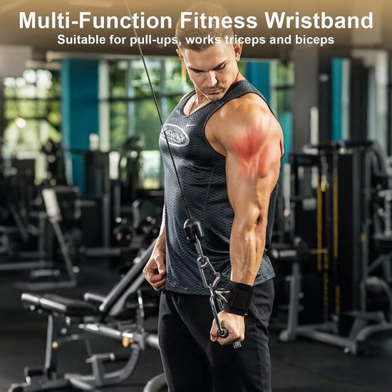 Set van 2 Pull-Up Hulpmiddelen voor Krachttraining met Polsbandjes, Antislip Grip en Dubbele D-ring voor Effectieve Gym Workouts — afbeelding 4