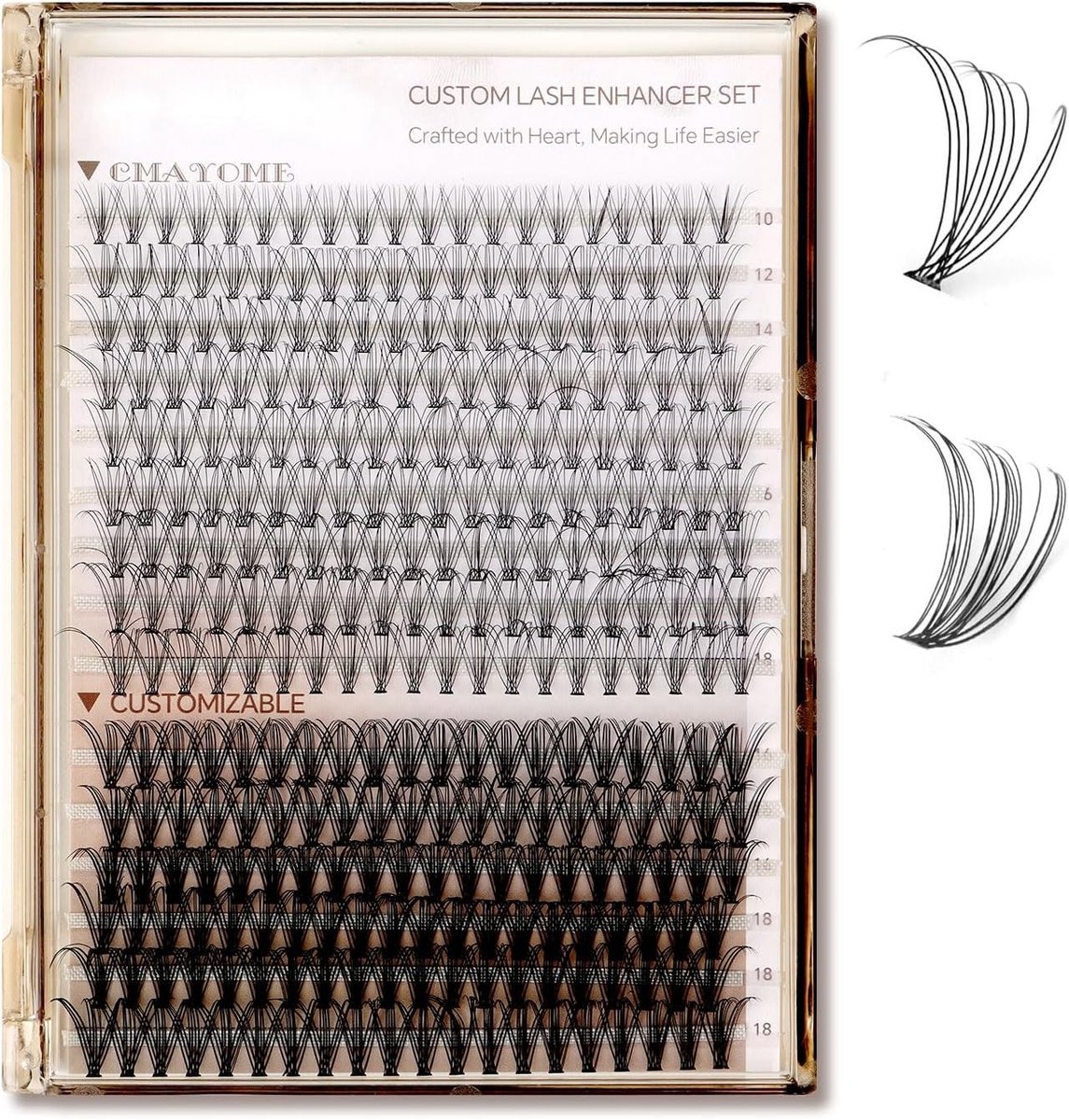 Eyelash Cluster Set van 300 Stuks, 10-18 mm, 10D/20D Nepwimpers voor Beginners, Ideaal voor Dagelijks Gebruik, Feestjes en Make-up Sessies
