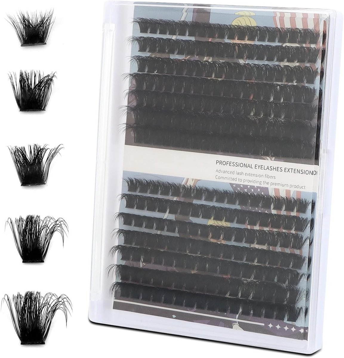 Wimperclusterset met 238 stuks voor doe-het-zelf wimperverlenging, 60D en 80D, 10-16 mm, herbruikbare wimpers voor volumineuze en dramatische looks