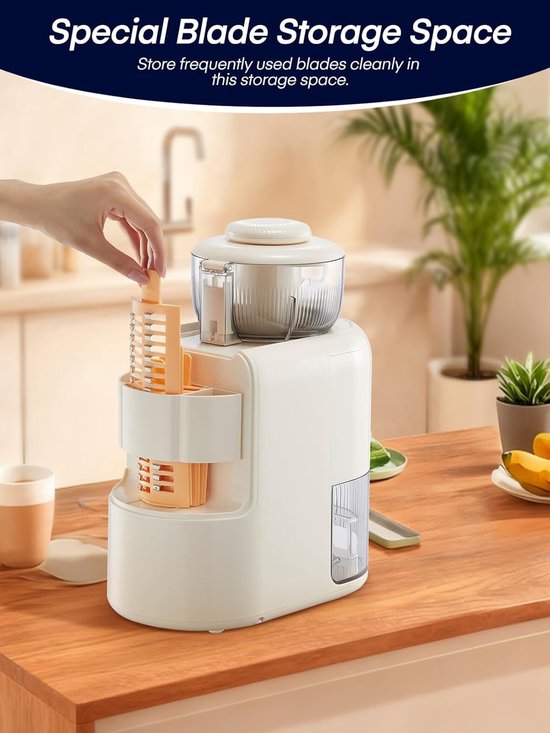 Elektrische Rasp - Keukenmachine Hakker - Maaltijden Bereiden - 6 Snelwissel Messen - 1.8L Container - Beige — afbeelding 4