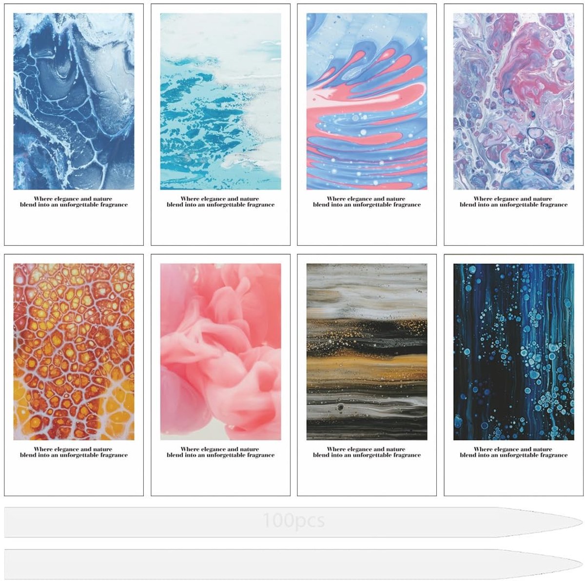 Set van 108 Papieren Testers voor Parfum, Geurstrips, Aromatherapie en Essentiële Olie Testen
