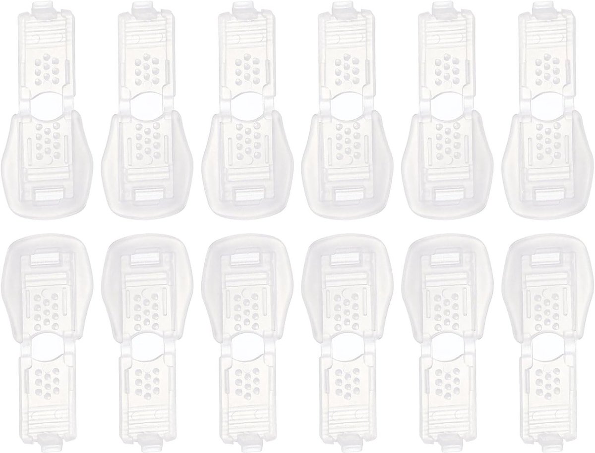 Cord End Points 20mmx15mm - 12 Stuks - Ideaal voor Paracord, Schoenen, Rugzakken en Ritsen - Transparante Nylon Eindclips