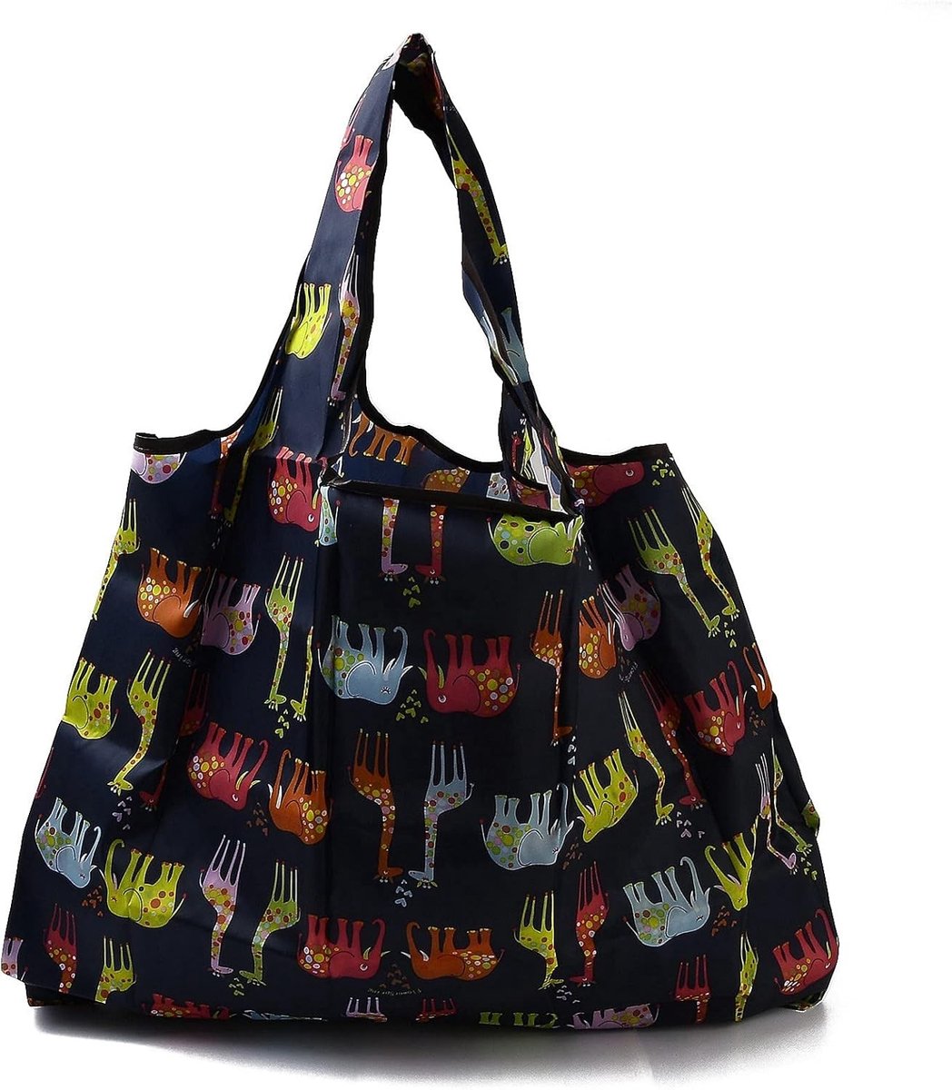 Set van 3 Vouwbare Winkeltassen - Duurzame Nylon, Waterdichte Tote Bags voor Winkelen, Reizen en Kamperen (52.5 x 60 x 0.3 cm)