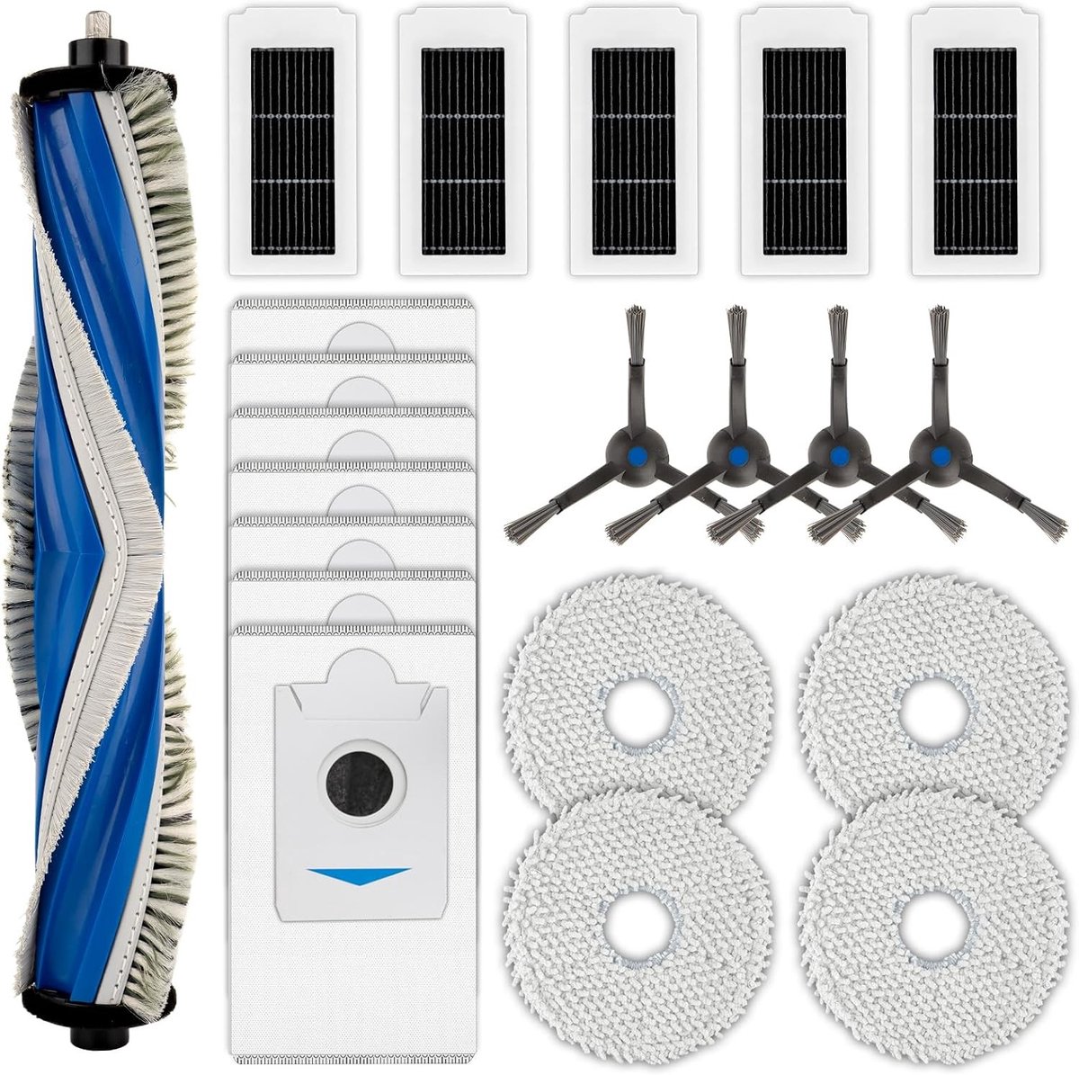 Complete Accessoireset voor ECOVACS DEEBOT X5 Omni en X5 Pro - 21 Stuks met Rollerborstel, Zijborstels, Stofzakken, HEPA-filters en Mopdoeken voor Efficiënte Reiniging
