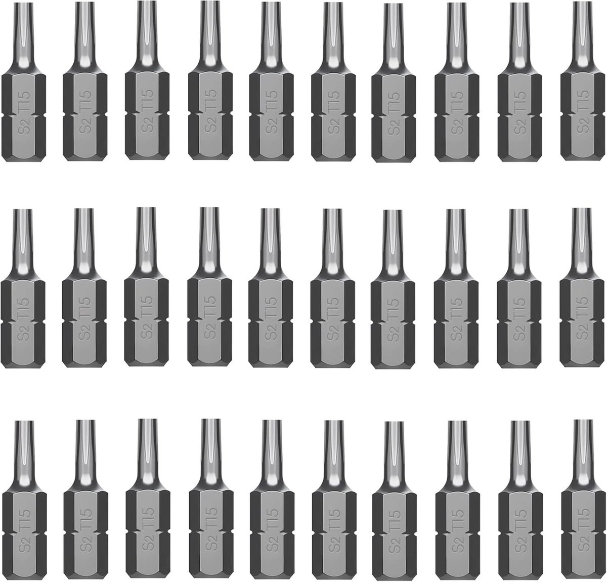 Complete Torx bit set van 30 stuks, S2 staal, 25 mm lengte, perfect voor torx schroeven en reparaties