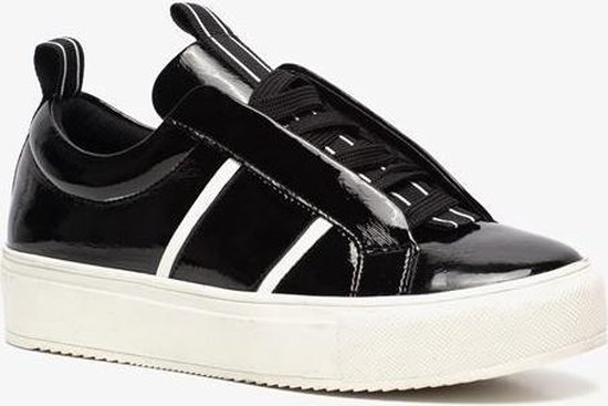 Blue Box dames lak platform sneakers - Zwart - Maat 41 | bol.com